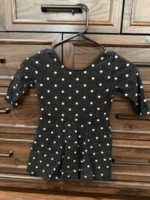 Old Navy Girls Size 5 Black Polka Dot Swing Dress - Image 1 of 4