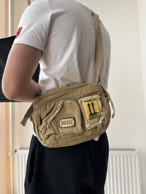 Diesel Vintage 90s crosboddy RARE shoulder Y2K Sling Bag  Beige Masenger Bag - Imagem 1 de 4