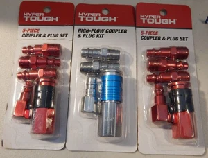 Kit de acoplador y enchufe de alto flujo Hyper Tough con 2 juegos de acoplador y juego de enchufes de 5 piezas - Imagen 1 de 2