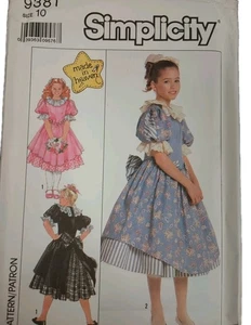 Vestido Enagua Simplicity 9381 Niñas Patrón Costura Talla 10 Sobre Dañado - Imagen 1 de 8