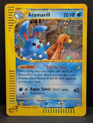 Azumarill H04/H32 Aquapolis Holo Ultra Rare Pokemon TCG Nintendo e-reader MP+ - Image 1 of 3