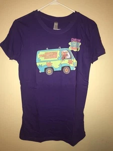 T-shirt Scooby Doo Mystery Machine viola babydoll adulto LG nuova Shaggy Velma - Foto 1 di 4