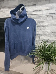 Nike Hoodie Women Size Large LG Blue Cowl Neck GREAT SHAPE - Picture 1 of 6
