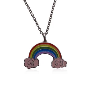 Authentic Gucci Sterling Silver GucciGhost Rainbow Pendant Necklace - Picture 1 of 7