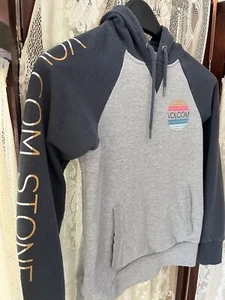 Volcom Stone Gray Womens Fleece Pullover Sweatshirt Hoodie Sz Small - Picture 1 of 4