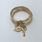 18K Solid Yellow Gold 7 Day / Bands Key Heart Ring - size 5 Women 2.05g