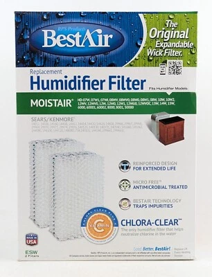 BESTAIR ESW Humidifier Filter Kenmore Emerson Sears Moistair Air Clean - 2 Pack - Image 1 of 4