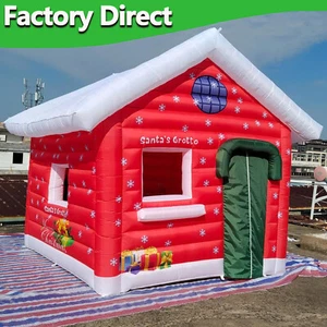 Full Printing Christmas House Inflatable Santa's Grotto Santa Room With Blower - Picture 1 of 7