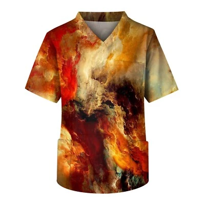 Camisetas Médicas para Hombre Estampadas Cuello en V Funcionamiento Unifrom con Bolsillo Foto 1 de 4