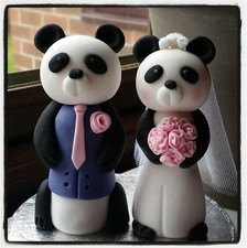 PANDA Sposa e Sposo Cake Topper