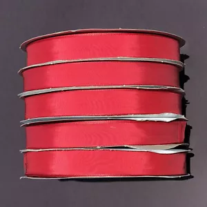 100 YDS ROTES TAFTBAND 7/8" 100% VISKOSE, von Schiff NEU! Basteln, Weihnachten USA - Bild 1 von 7