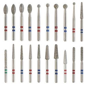 Dental Diamond Burs FG Zirconia Cutting Round End Taper Cylinder Football Ball - Picture 1 of 162