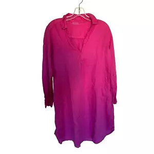 Abito tunica CP Shades lino relaxed teton taglia XS rosa tasche boho oversize - Foto 1 di 6