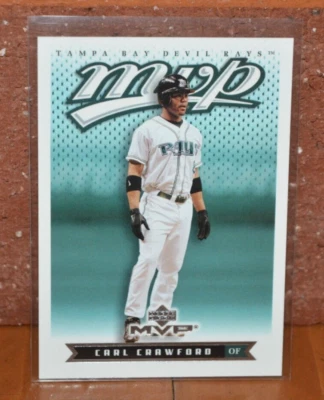 GREAT LOOKING BASEBALL CARD UPPER DECK MVP TAMPA BAY DEVIL RAYS CARL CRAWFORD - Image 1 of 2