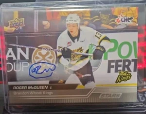 Roger McQueen 2023-24 Upper Deck CHL Stars Autogramm #318 Brandon Wheat Kings - Bild 1 von 2