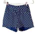 Disney x Lauren Conrad Minnie Mouse Polka Dot Shorts Size XS Blue White Bow