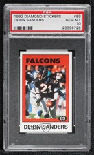 1992 Diamond NFL Superstars Stickers Deion Sanders #89 PSA 10 GEM MT HOF