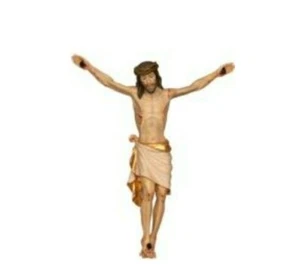 SCULTURA CROCE CORPO DI GESÙ SCOLPITO IN LEGNO DELLA VALGARDENA CM 22 - Imagen 1 de 1