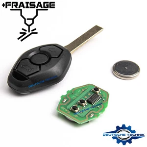 CLE TELECOMMANDE 66126955747 433MHZ + POUR BMW 3 E46 X3 E83 X5 E53 Z4 + FRAISAGE - Imagen 1 de 9