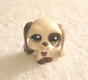 Authentic Littlest Pet Shop LPS  Basset Hound Dog Blue Eyes Flower Ears Rare  - Picture 1 of 3
