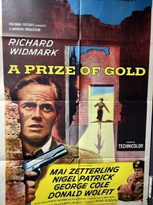 A PRIZE OF GOLD original 1955 27x41 movie poster RICHARD WIDMARK/MAI ZETTERLING - Picture 1 of 19
