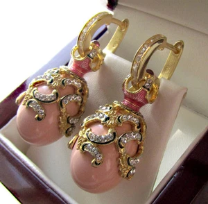 SALE ! OUTSTANDING EARRINGS MADE OF STERLING SILVER 925 ENAMEL w/ GENUINE CORAL - Picture 1 of 1