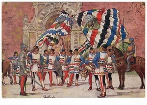 CR0428 - Celebrazione storiche contrade di Siena 1950 - dis.V.Giunti: Istrice - Picture 1 of 1