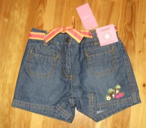 Gymboree 4 NWT Jean Shorts Girls Adj Waist 4 Pocket Shorts Comes w/Tie Belt - Picture 1 of 3