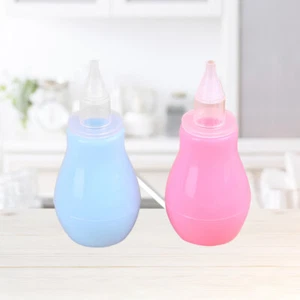 Limpiador de nariz de bebé 2 piezas bomba de mano aspirador nasal de succión seguro y suave - Imagen 1 de 11