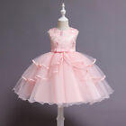 Flower Girls Wedding Bridesmaid Pageant Tutu Dress Layered Kids Party Prom Gown