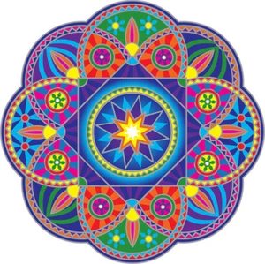 “Sunburst Mandala" Sunlight Sunseal Window Sticker Decal Stain Glass Effect - Picture 1 of 3