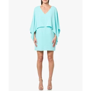 NEW Trina Turk Aqua Azzurra Cape Overlay Dress NWT Resort Wedding Cocktail XXL - Picture 1 of 8