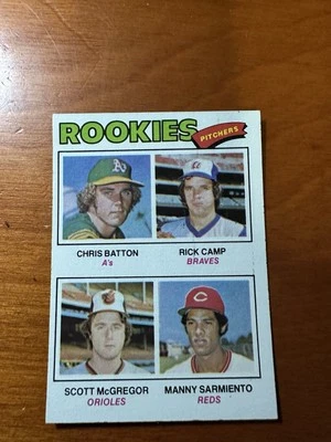 1977 Topps Rookie Pitchers - Chris Batton/Rick Camp/Scott McGregor/Manny Nmmt - Image 1 of 2