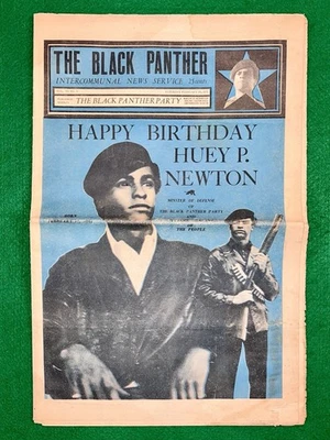 RARE 1971 The BLACK PANTHER PARTY Newspaper Community News Service HUEY P NEWTON - Image 1 of 4