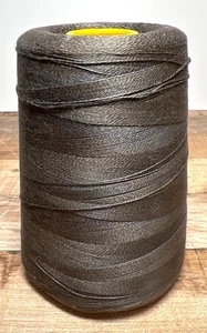 Große industrielle anthrazit graubraun mercerisierte Baumwollfadenspule - Bild 1 von 3