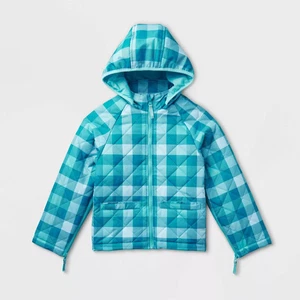 Kids' Adaptive Quilted Jacket - Cat & Jack Blue XS - Picture 1 of 4