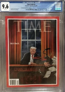 CGC 9.6 2/10/25 NEWSSTAND Donald Trump “He’s Back” Variant Cover Time Magazine - Picture 1 of 2