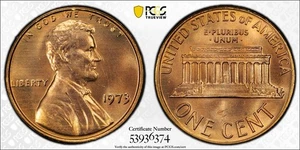 1973 1C Lincoln Memorial Cent PCGS MS67RD Red Penny - Picture 1 of 3