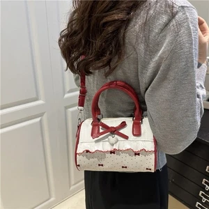 Waterproof Crossbody Bowling Bag Polka Dot Small Square Bag School - Picture 1 of 14
