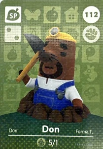DON 112 Animal Crossing 2016 Series 2 Authentic Original Nintendo Amiibo Card U - Imagen 1 de 3
