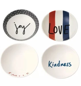 Royal Doulton (4) ED ELLEN DEGENERES Joy LOVE KINDNESS Smile 5.5" FRUIT BOWLS - Picture 1 of 6