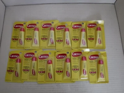 (Paquete de 12) Bálsamo Labial Clásico Carmex Medicado 0,35 OZ Analgésico Externo Foto 1 de 2