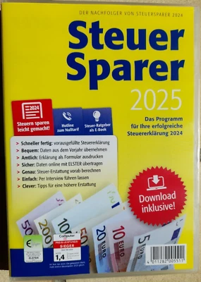 Lidl Steuersparer 2025 (CD-ROM) Steuererklärung 2024 Steuer - Bild 1 von 2