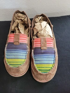 Ariat Cruiser Palm Brown Serape Leather Mesh Slip On Shoes 8.5 B Loafers - Picture 1 of 3