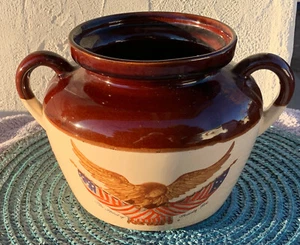 McCoy Eagle & Flag Pot or Beanpot Two Handles, Spirit of Seventy-Six 76, 342 3 - Picture 1 of 4