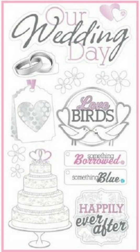 NUESTRO DÍA DE BODA Dimensional Sandylion Essentials Álbum de Recortes Artesanía Adhesivo OFERTA Foto 1 de 1