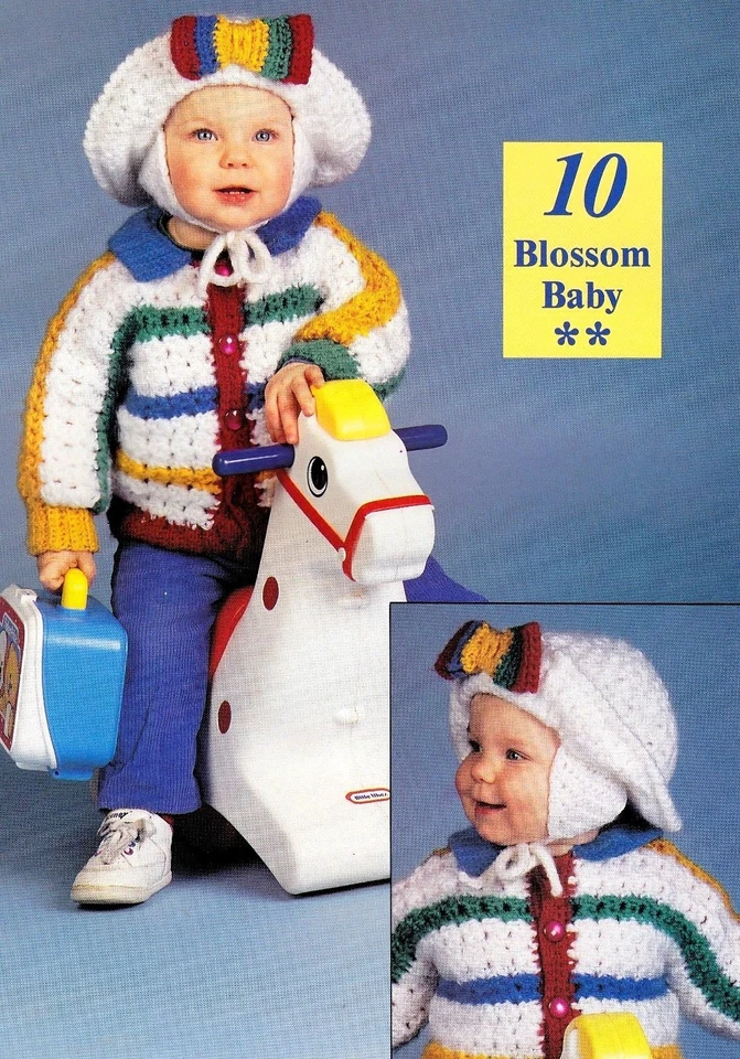 COZY Blossom Baby Sweater & Hat Set/Crochet Pattern INSTRUCTIONS ONLY - Image 1 of 1