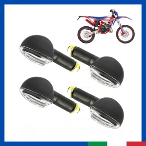 Kit 2 Paar Motorrad Blinker universal lang schwarz zugelassen Roller AM6 Minarelle - Bild 1 von 4
