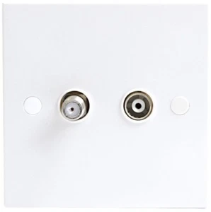 TV and SAT TV Outlet (non-isolated) IP20 SN0150 Knightsbridge - Bild 1 von 4