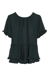 Women Madewell Stanza Ruffle Hem Top In Smoky Spruce Green SIZE 3X - Picture 1 of 4